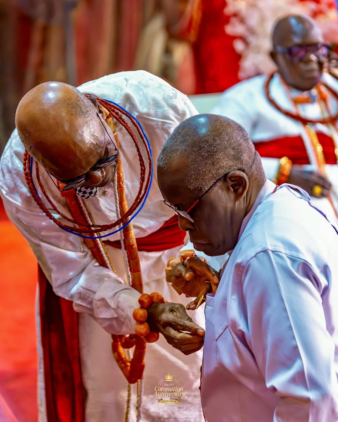 His Majesty bestowing ROI medals