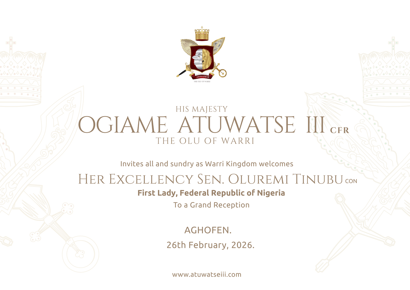 Grand Reception invitation at Aghofen