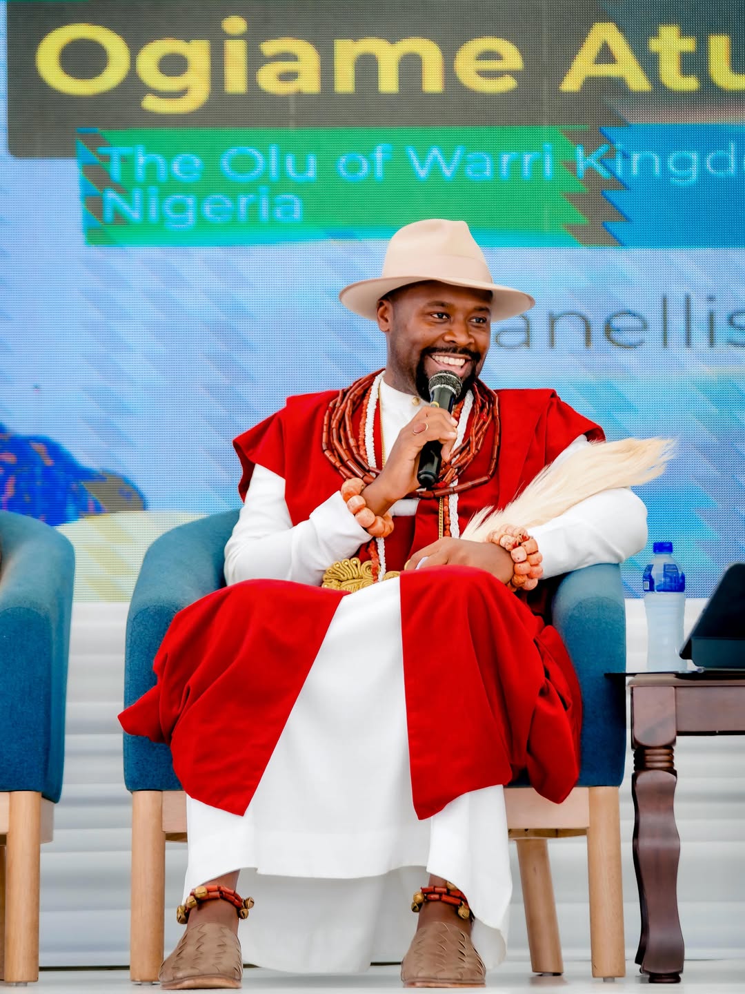 Ogiame Atuwatse III speaking on the Reimagining African Leadership panel