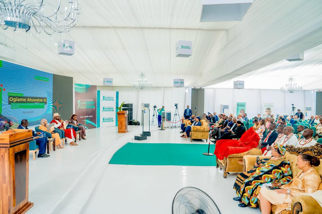 Audience and panel at the Julius Maada Bio Leadership Colloquium
