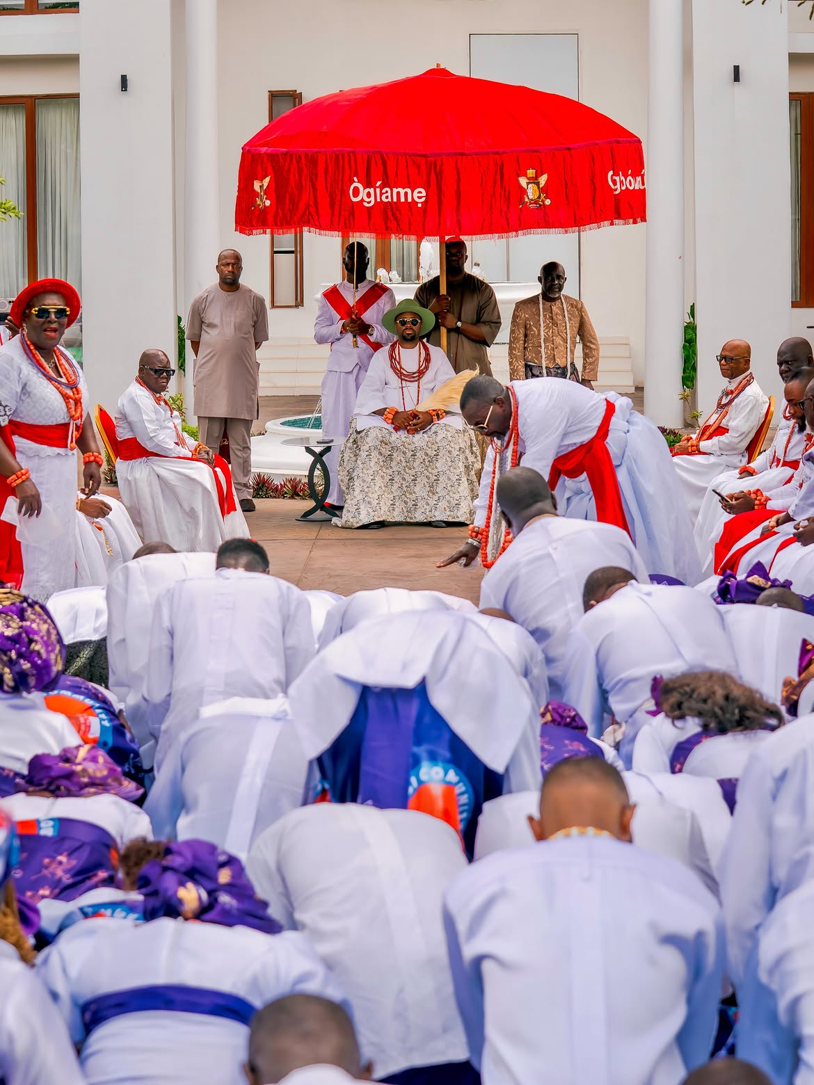 Bobi community assuming palace guard duties at Aghofen